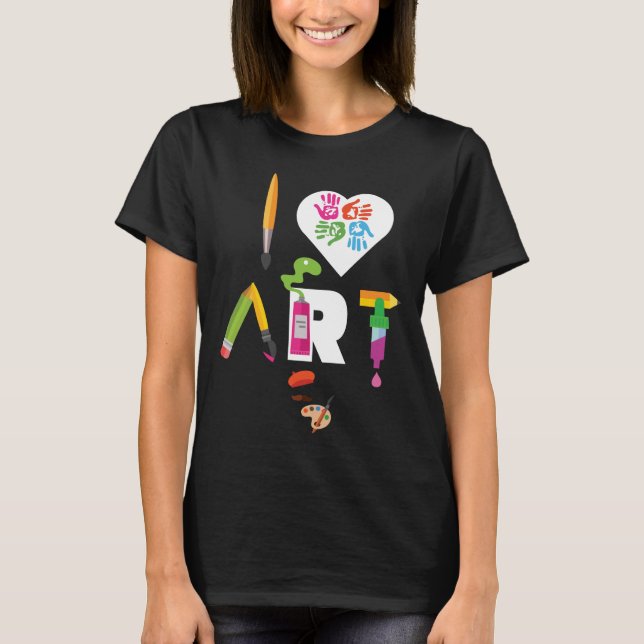 T-shirt J'aime art amusant futur artiste et artisanat colo (Devant)