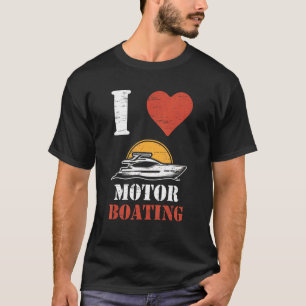 T-shirt J'Aime Bateaux À Moteur Bateaux À Voile Paddling A