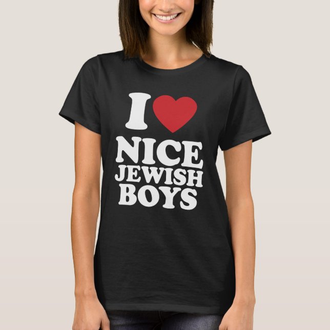 T-shirt J'Aime Belle Juive Garçons Je Coeur Super Rétro (Devant)