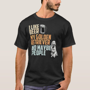 T-shirt J'Aime Bière Mon Golden Retriever Et Peut-Être 3 P