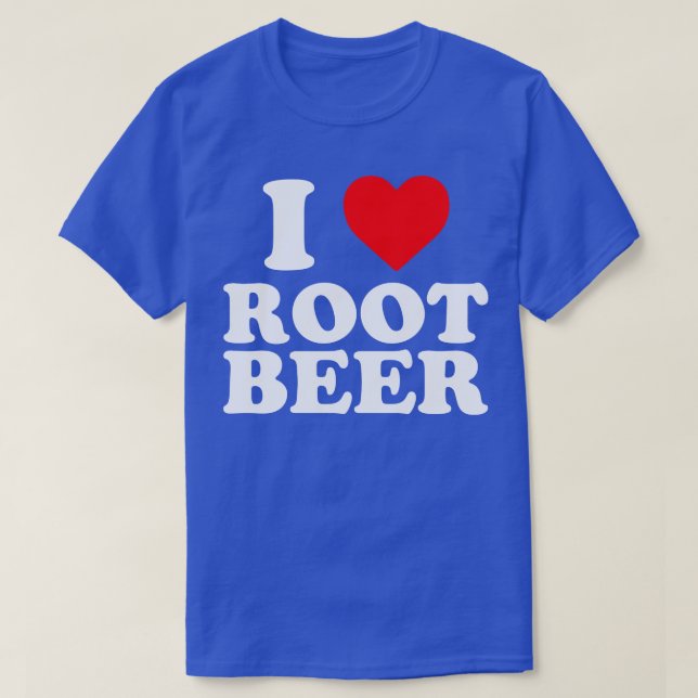 T-shirt J'Aime Bière Racine I Bière Racine Coeur (Design devant)