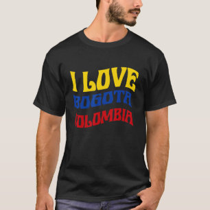 T-shirt J'aime Bogota Colombie Drapeau Carte Fierté Colomb