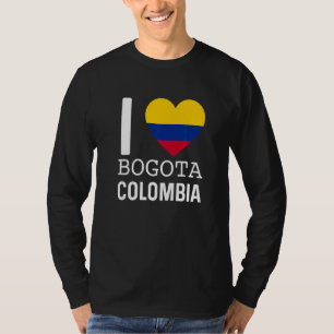 T-shirt J'aime Bogota Colombie Drapeau Carte Fierté Colomb