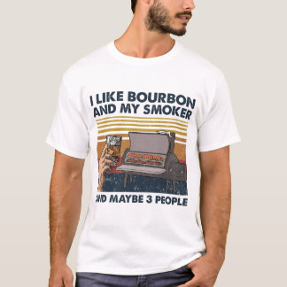 T-shirt J'Aime Bourbon Et Mon Fumeur Et Peut-Être 3 Person