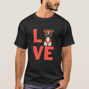 T-shirt J'Aime Boxer Chien Propriétaires Animaux De Compag