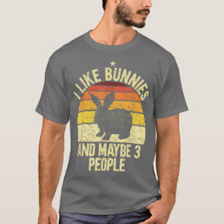 T-shirt J'Aime Bunnies Et Peut-Être 3 Personnes Propriétai