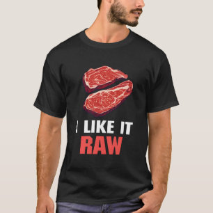 T-shirt J'Aime Ça Raw Funny Beef Steak Bbq Pitmasters Homm
