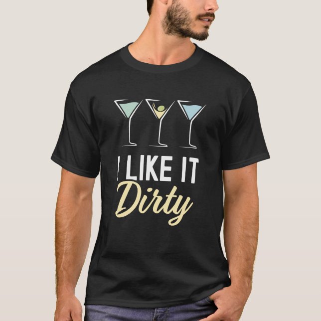 T-shirt J'Aime Ça Sale Martini Verre Sale Boire Happy Ho (Devant)