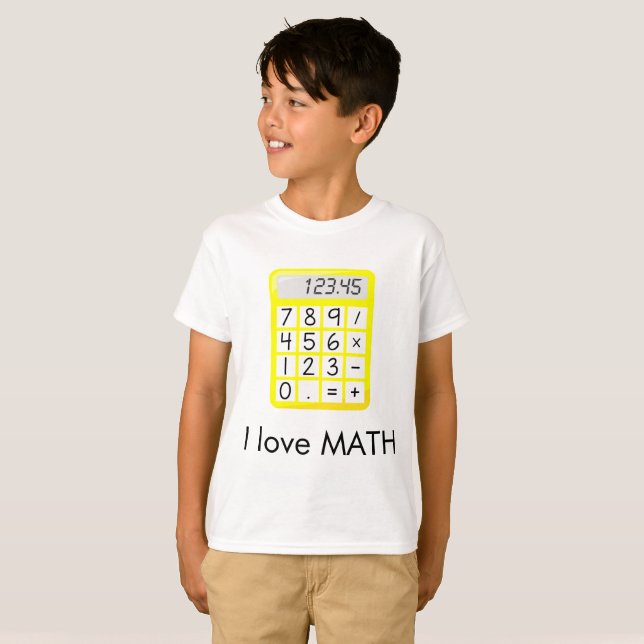 T-shirt J'aime Calculatrice mathématique (Devant entier)