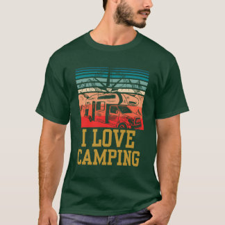 T-shirt J'aime Camping Camp Terrain de camping Amateur de