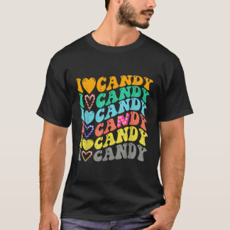 T-shirt J'Aime Candy Halloween Fête Mignonne Trick Ou Trea