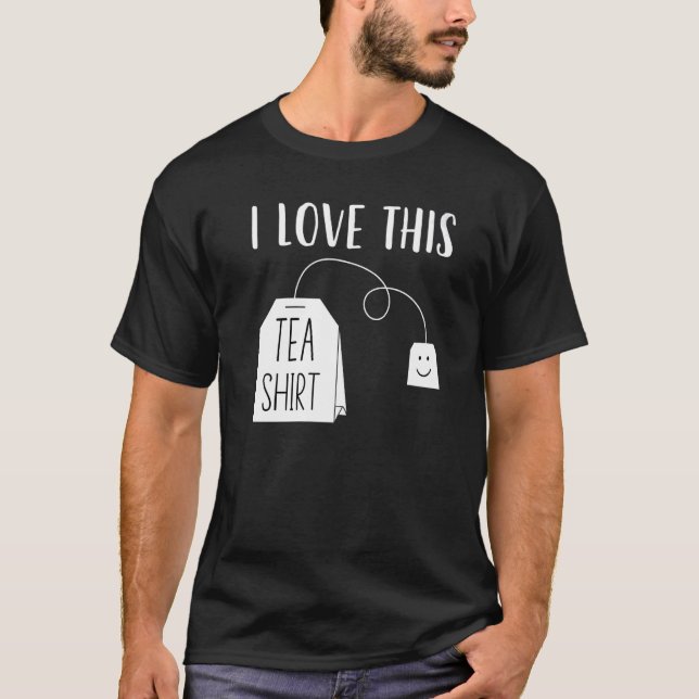 T-shirt J'Aime Ce Thé Hommes Femmes Thé Sac Pun Thé (Devant)