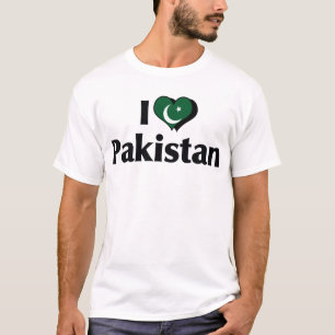 T-shirt J'aime Chemise Drapeau Pakistan