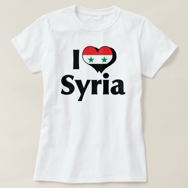 T-shirt J'aime Chemise Drapeau Syrie (Design devant)