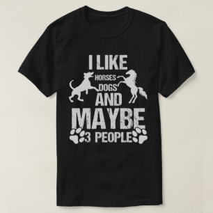 T-shirt J'Aime Cheval Chiens & Peut-Être 3 Personnes Cheva
