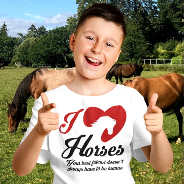 T-shirt J'aime / Chevaux du coeur (Créateur téléchargé)