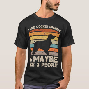 T-shirt J'aime Cocker Spaniels Retro Vêtements et Annivers