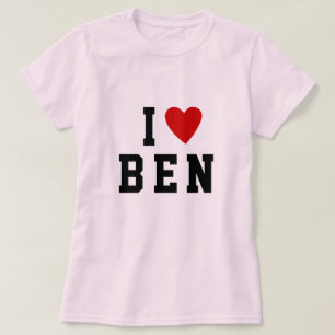 T-shirt J'aime coeur 3 lettre personnalisée en gras nom de