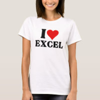 J'aime coeur Excel Drôle feuille de calcul Lover T