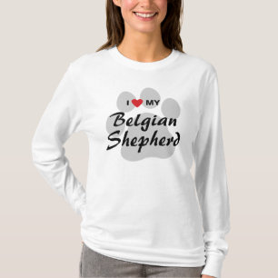 T-shirt J'aime (coeur) mes amoureux de les chiens belges
