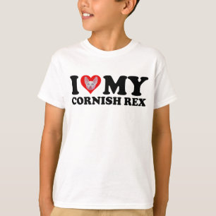 T-shirt J'aime (Cœur) Mon Cornish Rex