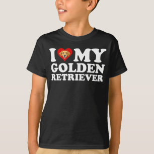 T-shirt J'aime (Cœur) Mon Golden Retriever