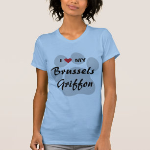 T-shirt J'aime (coeur) mon griffon de Bruxelles