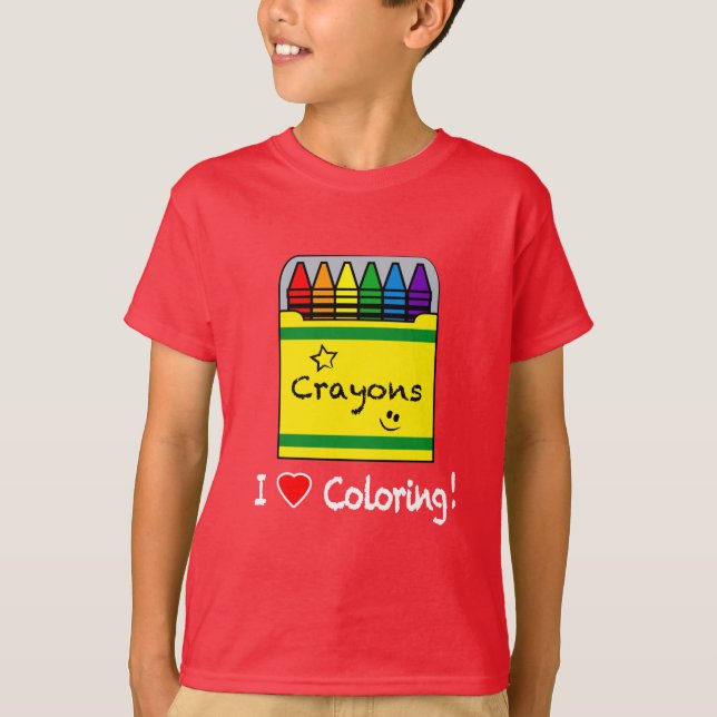 T-shirt J'aime colorer avec des crayons (Devant)
