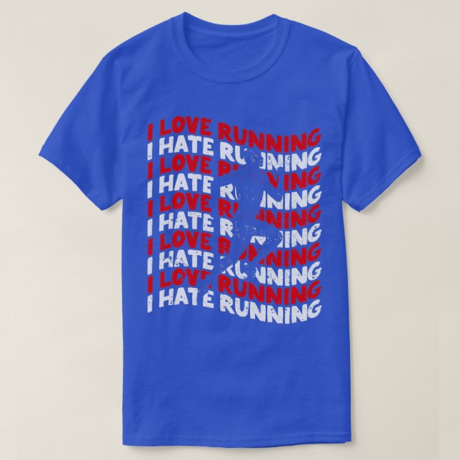 T-shirt J'aime courir le coureur de haine amoureux coureur (Design devant)