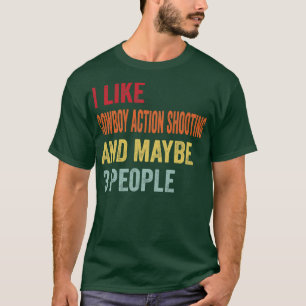 T-shirt J'Aime Cowboy Action Tirer Peut-Être 3 Personnes