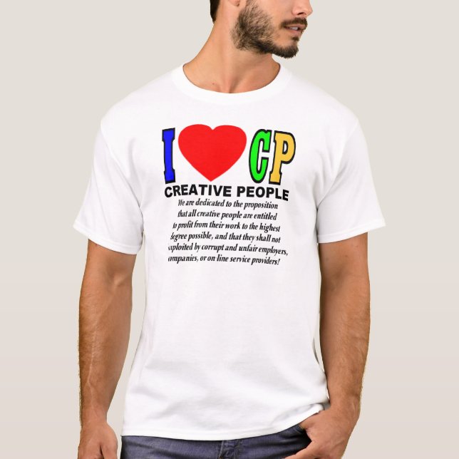 T-shirt J'aime CP (les personnes créatives) (Devant)