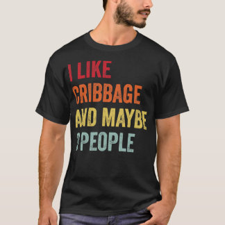 T-shirt J'Aime Cribbage Peut-Être 3 Personnes