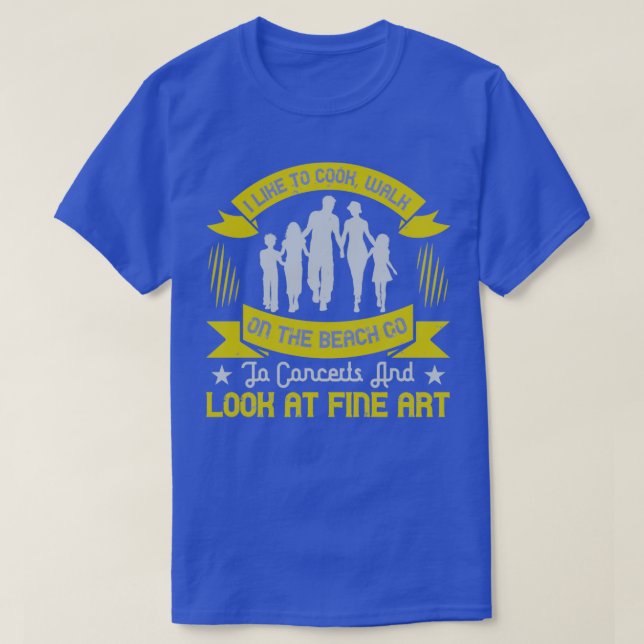 T-shirt J'aime cuisiner la promenade sur la plage aller à  (Design devant)