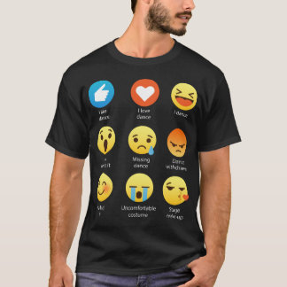 T-shirt J'aime danser la conception graphique d'émoticône