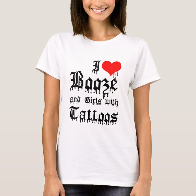 T-shirt J'aime des boissons alcoolisées et des filles avec (Devant)