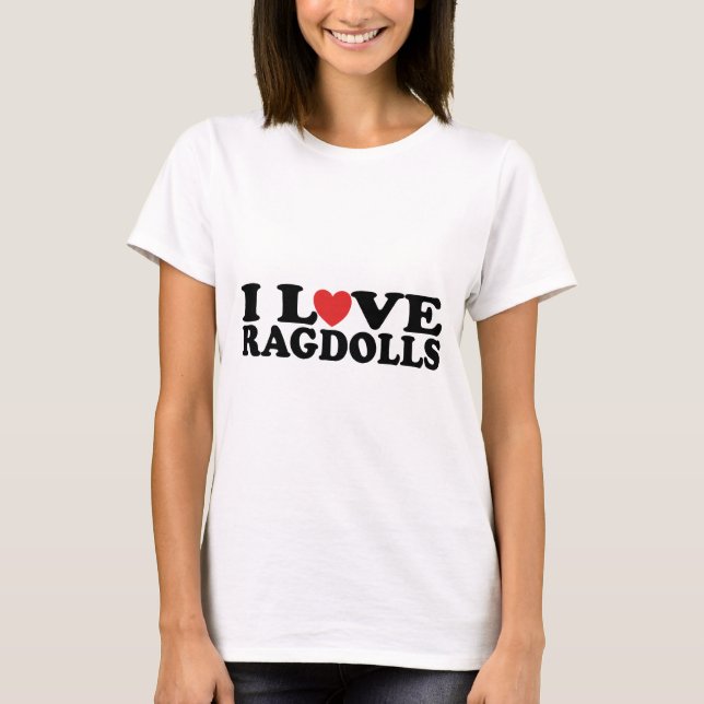 T-shirt J'aime des chats de Ragdoll (Devant)