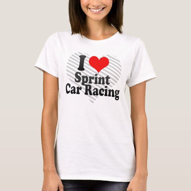 T-shirt J'aime des courses d'automobiles de sprint (Devant)
