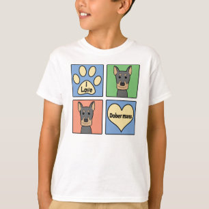 T-shirt J'aime des dobermann