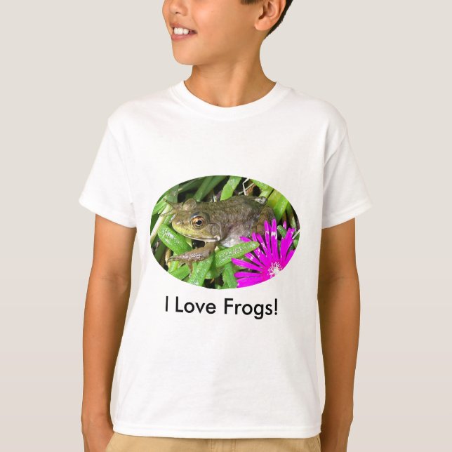 T-shirt J'aime des grenouilles ! Cartes, chemises et (Devant)