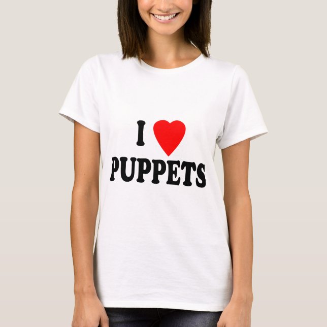 T-SHIRT J'AIME DES MARIONNETTES (DE COEUR) (Devant)
