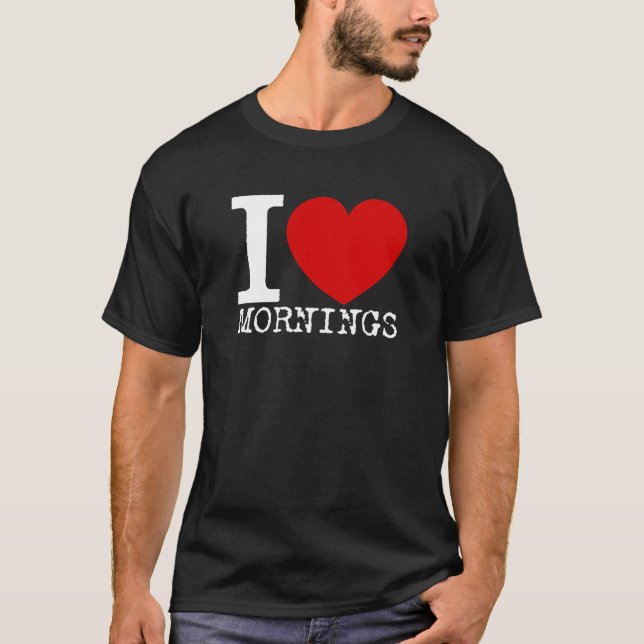 T-shirt J'aime des matins (blancs) (Devant)
