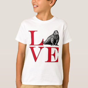 T-shirt J'aime des morses - pièce en t de couleur claire