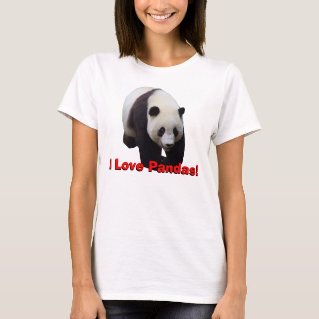 T-shirt J'aime des pandas ! Le bébé des femmes de panda (Devant)