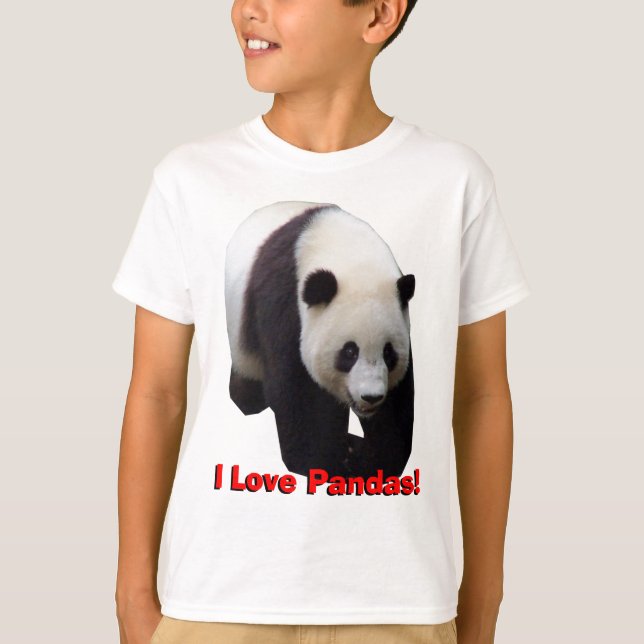 T-shirt J'aime des pandas ! Le panda géant badine la (Devant)