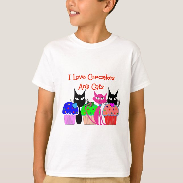 T-shirt "J'aime des petits gâteaux et des chats"--Cadeaux (Devant)