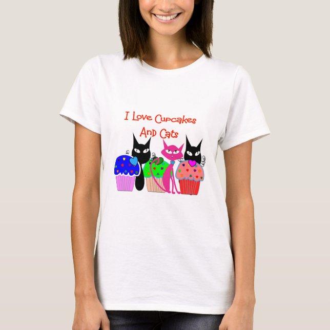T-shirt "J'aime des petits gâteaux et des chats"--Cadeaux (Devant)