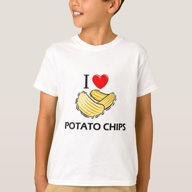 T-shirt J'aime des pommes chips (Devant)