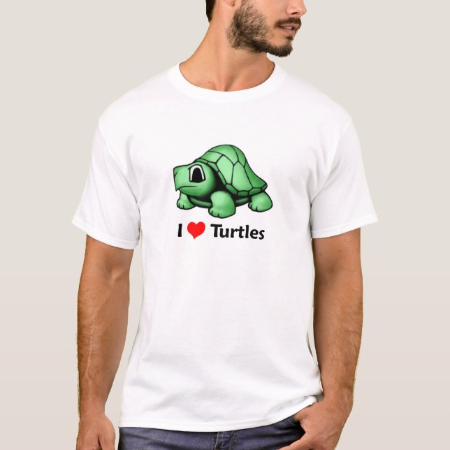 T-shirt J'aime des tortues (Devant)