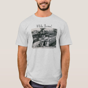 T-shirt J'aime des trains vintages