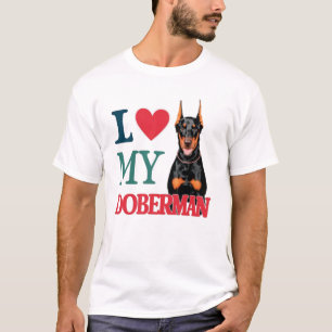 T-shirt J'aime Doberman Dog